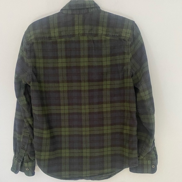 Abercrombie & Fitch Men’s Green Blue Plaid Button-Up Flannel Shirt Medium - Picture 2 of 6